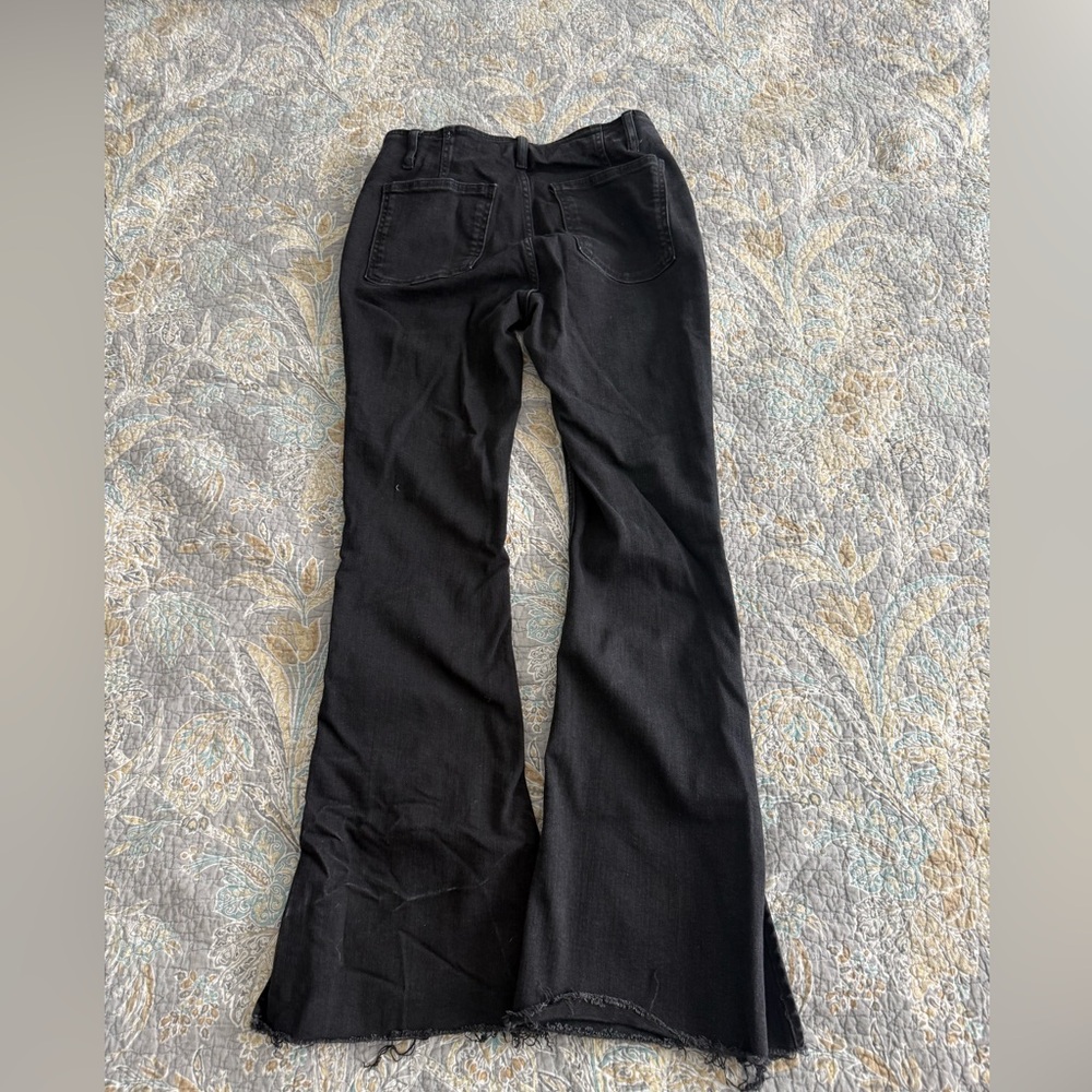 Free People Black Flare Wide Leg Jeans